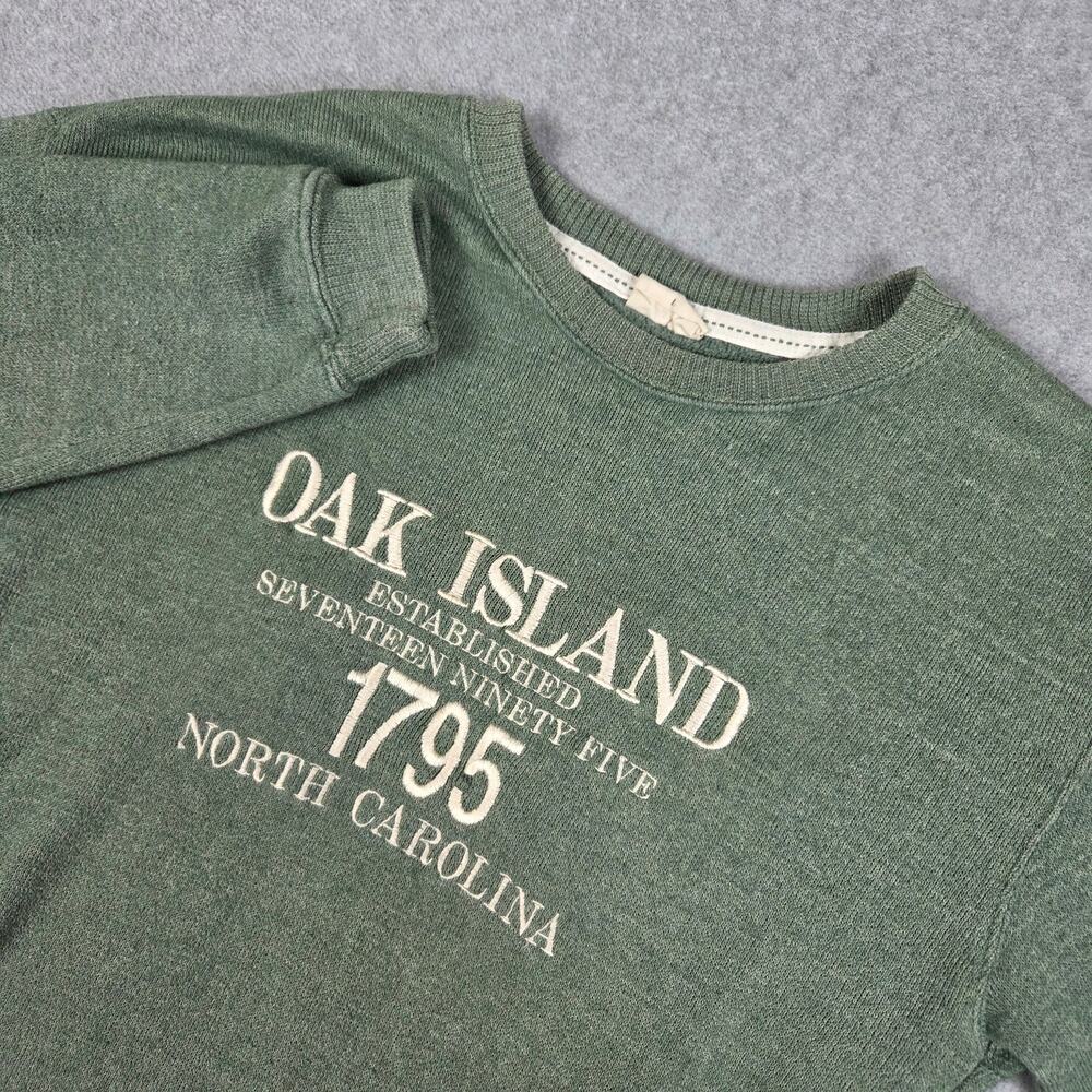 Oak Island NC Large Sage Green Crewneck Sweater by Pacific & Co.